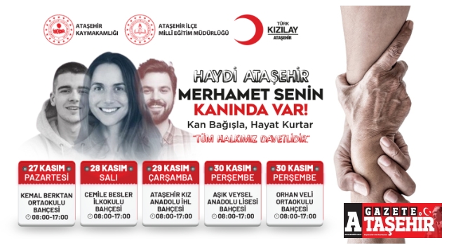 Kızılay Ataşehir hafta boyu kan kampanyası düzenliyor