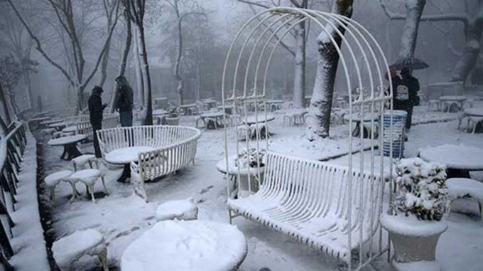 İstanbul'dan kar manzaraları