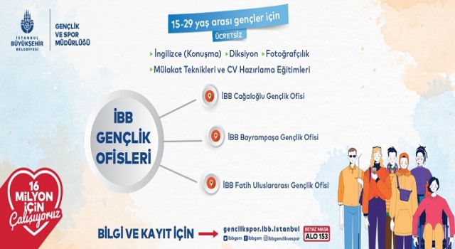 İBB GENÇLİK OFİSLERİNDE YENİ DÖNEM EĞİTİMLERİ BAŞLIYOR