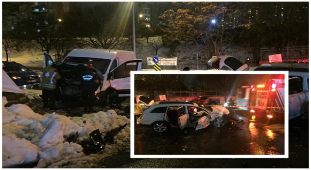 Ataşehir Baraj Yolu'nda trafik kazası! 3 yaralı