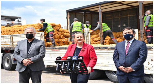 İhtiyaç sahibi ailelere ücretsiz patates soğan dağıtımı başladı