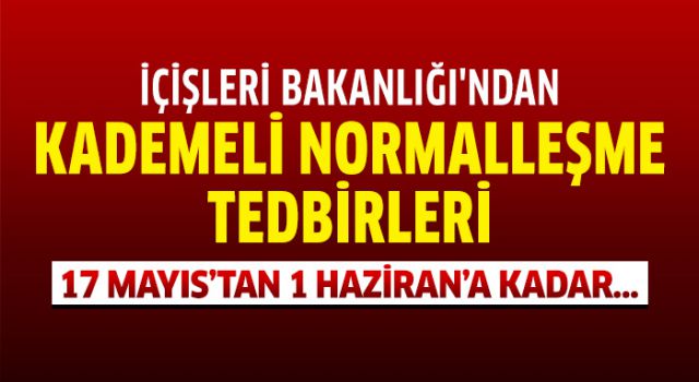 17 Mayıs-1 Haziran kademeli normalleşme kararları