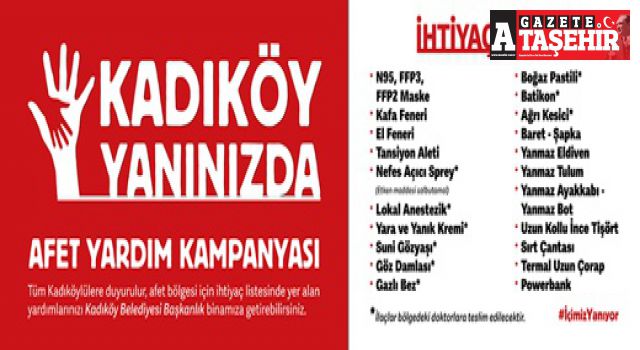 KADIKÖY’DEN AFET YARDIM KAMPANYASI