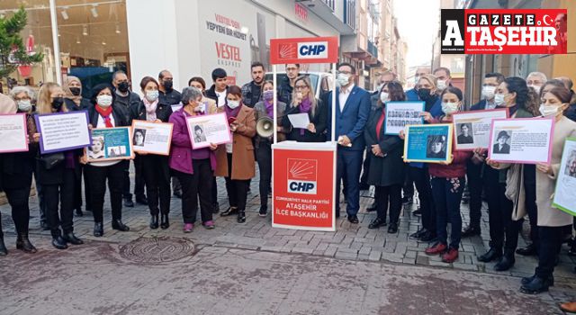 CHP Ataşehir Kadın Kolları, “Dünya Kadın Hakları Günü” nedeniyle basın açıklaması yaptı
