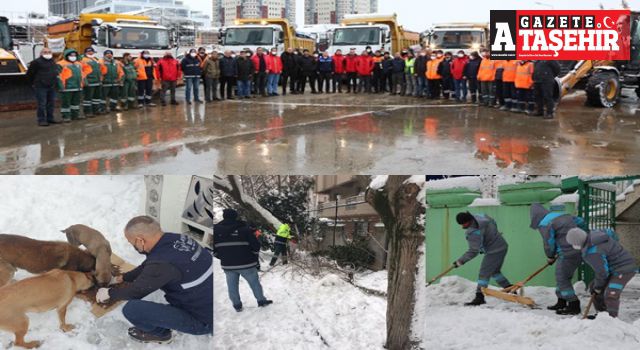 Ataşehir’de karla mücadele ekipleri 7/24 görev başında
