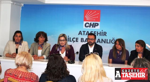 Ataşehir CHP Kadın Kollarından eş zamanlı 'Canan Kaftancıoğlu Yalnız Değildir' basın açıklaması