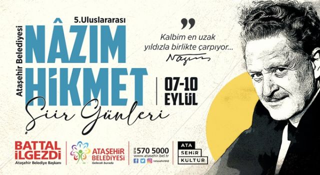 Ataşehir’de “5. Uluslararası Nâzım Hikmet Şiir Günleri” başlıyor