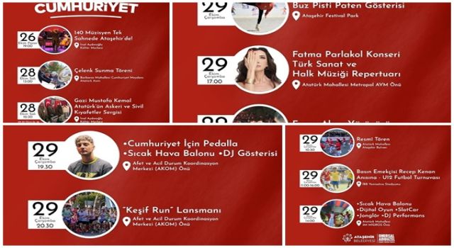 ATAŞEHİR’DE CUMHURİYET BAYRAMI’NA ÖZEL KUTLAMALAR 5 GÜN SÜRECEK