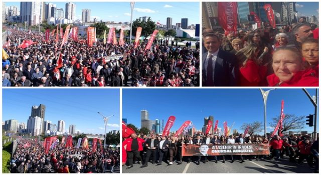Ataşehir’de “İradeye Sahip Çıkıyoruz” Yürüyüşü: On binler gözaltılara tepki gösterdi