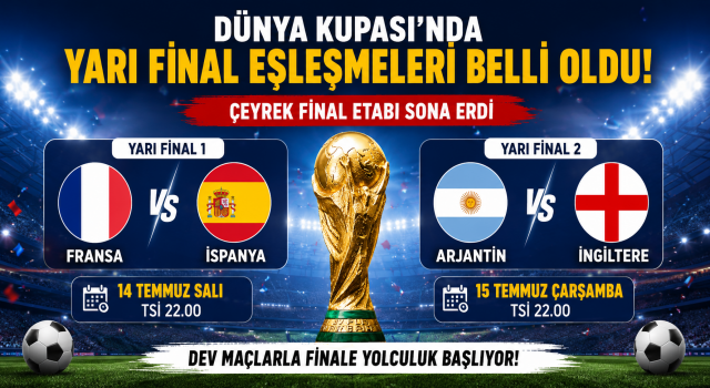 Dünya Kupası'nda Yarı Final Heyecanı: Dev Eşleşmeler Belli Oldu