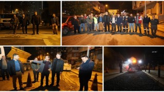 Başkan Adıgüzel gece çalışmalarını denetledi